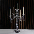 3 Arms Crystal Candle Holder Glass Candlestick for Home Party Decoration